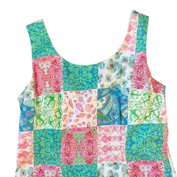 Kaeli Smith coastal patchwork sleeveless sheath dress size 10 - Picture 2 of 7